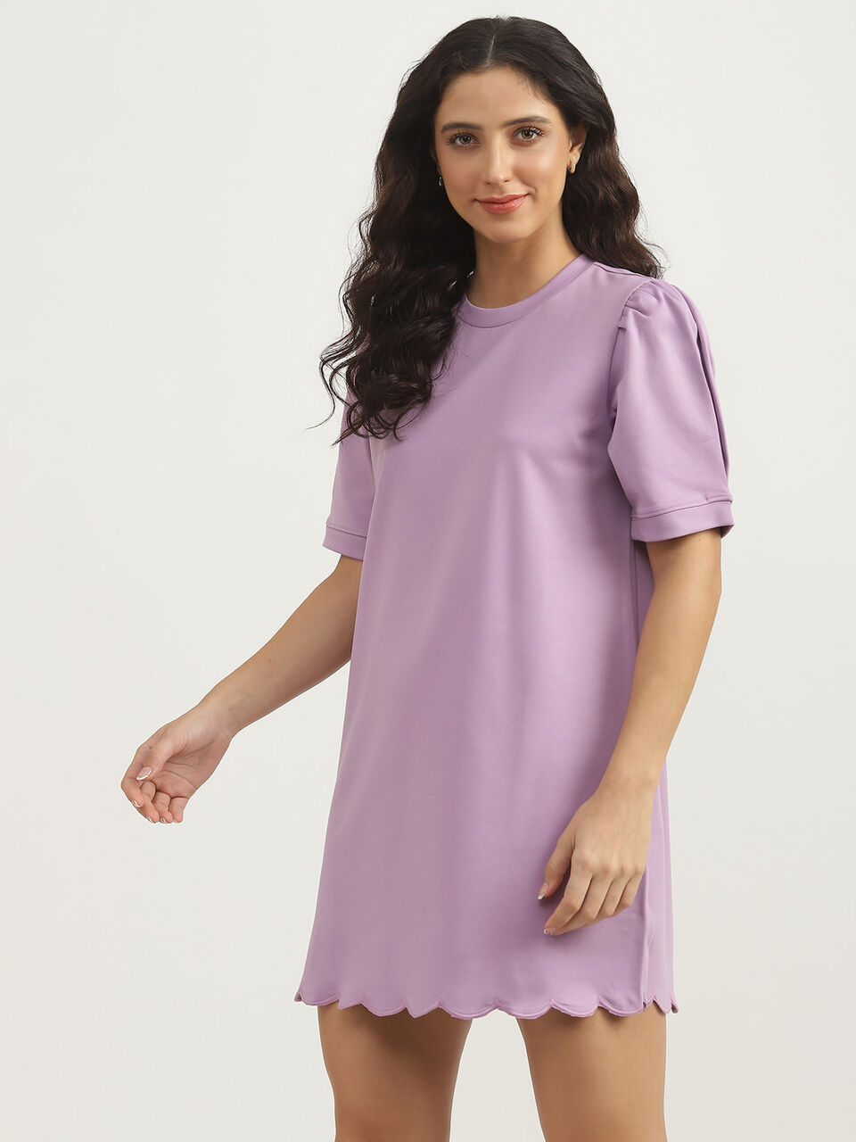 Short Sleeve DreShort Sleeve With Scallop Hem image number null