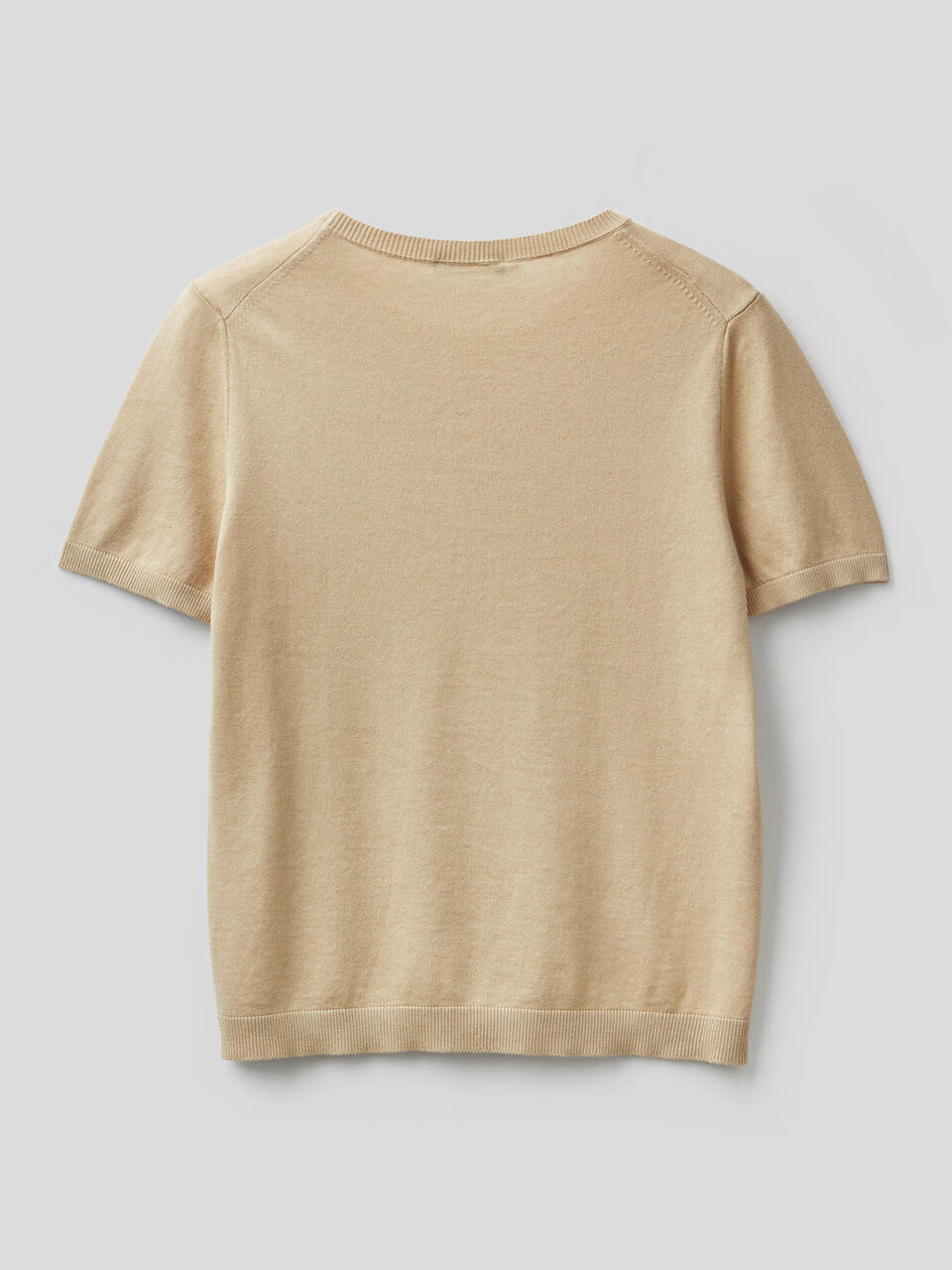 Short sleeve sweater in cotton blend image number 2