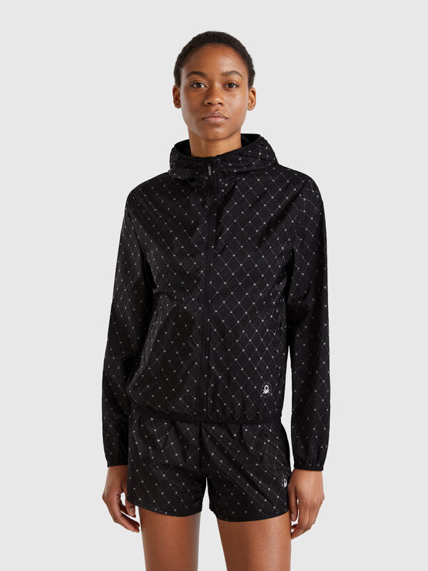 Nylon jacket with logo print Women