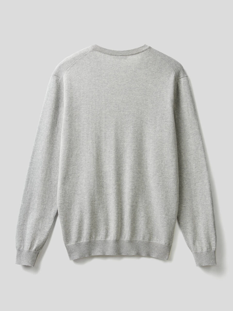 Pure cotton sweater with V-neck image number 2