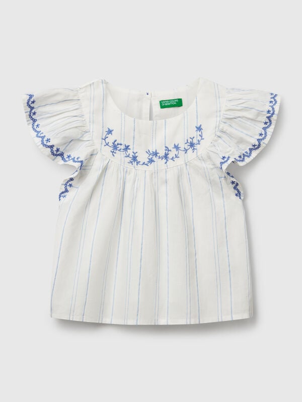 Blouse with floral embroidery Junior Girl