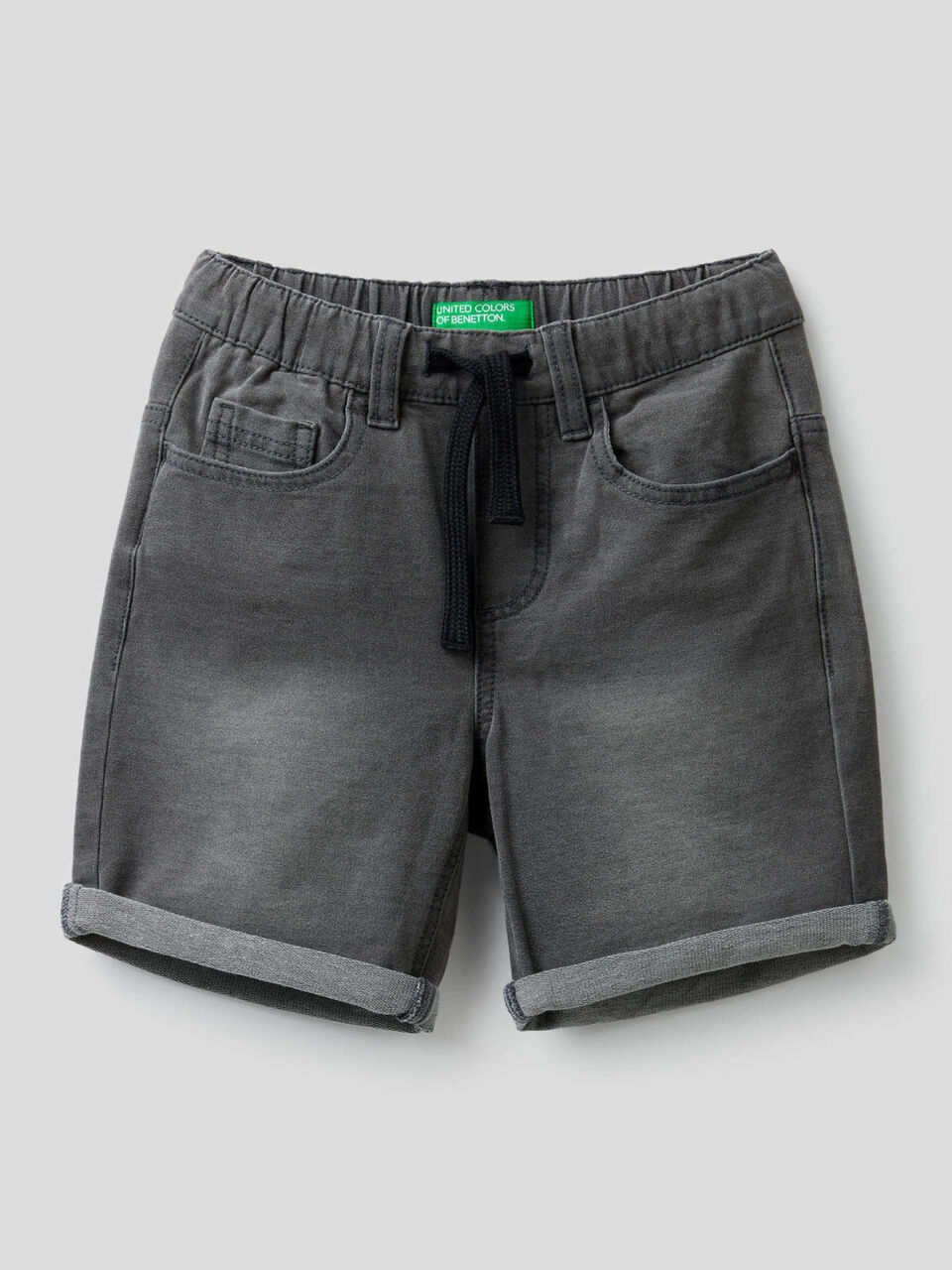 Fleece denim-look bermudas image number 1