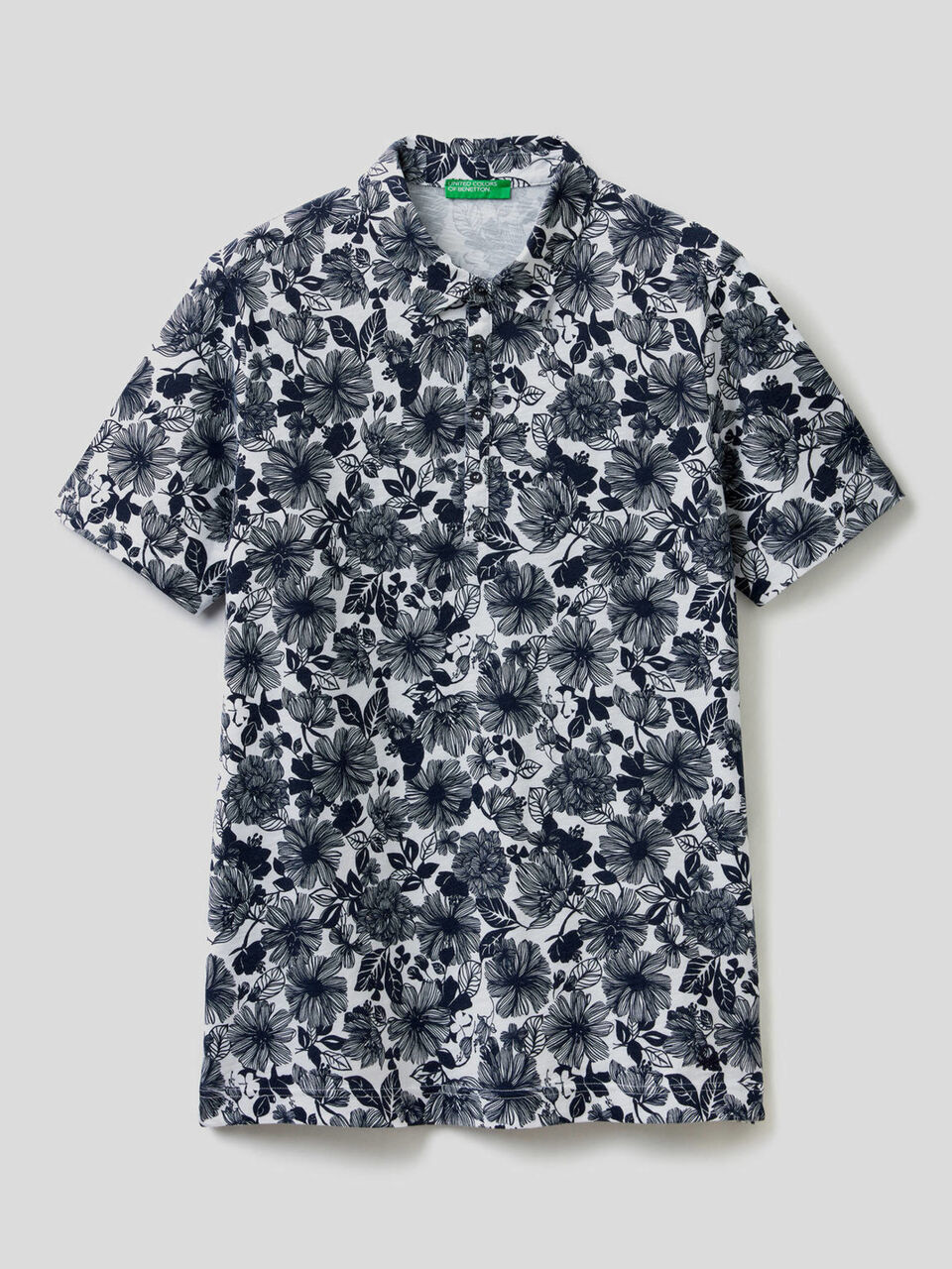 100% cotton patterned polo image number 1