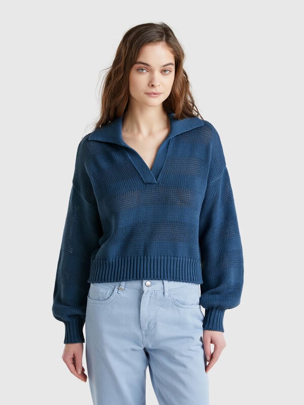 100% cotton polo sweater Women