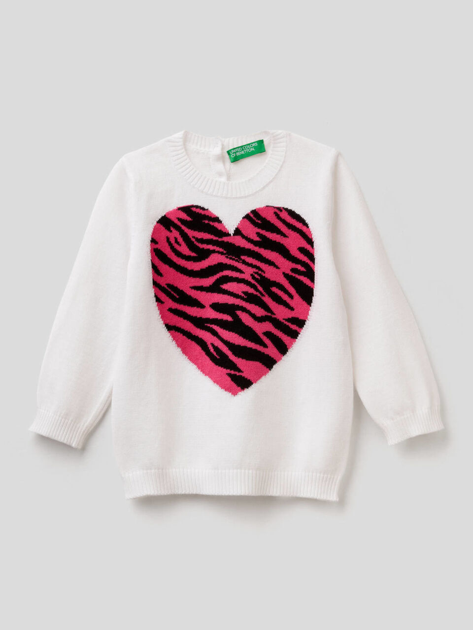 Cotton sweater with inlay image number 1