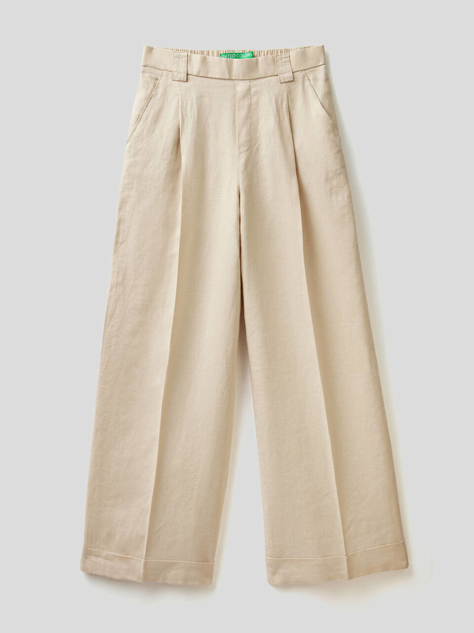 Wide leg trousers in 100% linen image number 1