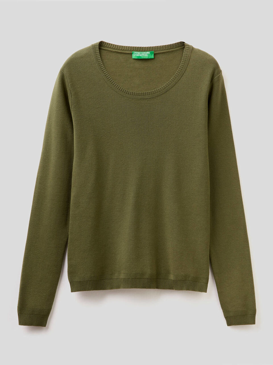 Crew neck sweater in pure cotton image number 1