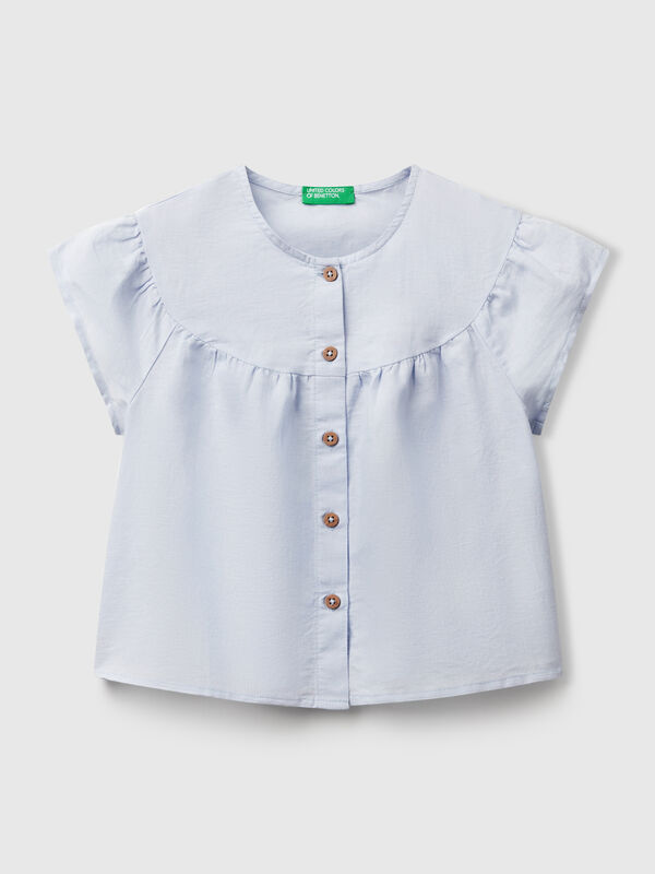 Blouse in linen blend Junior Girl