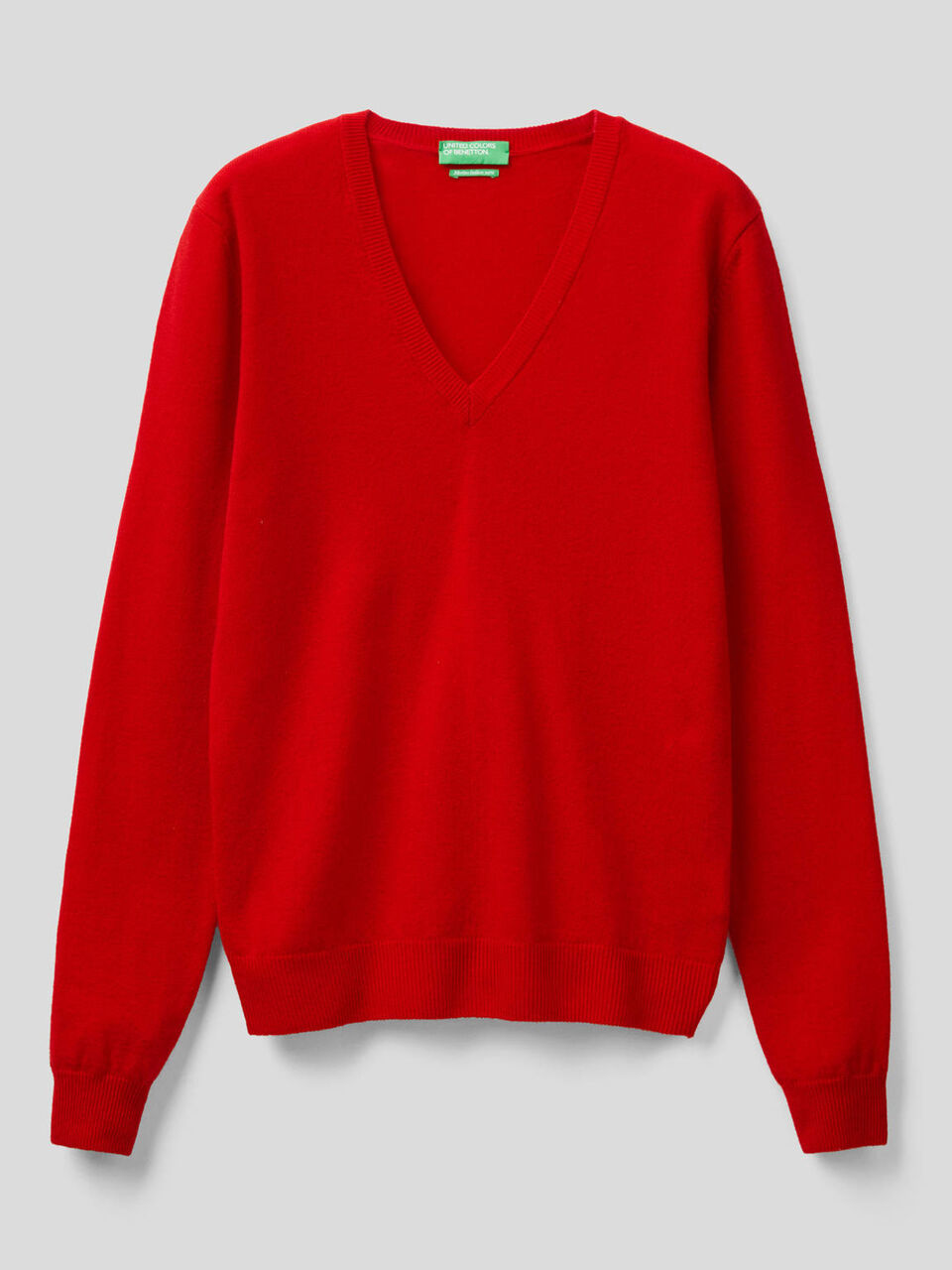 V-neck sweater in pure virgin wool image number null