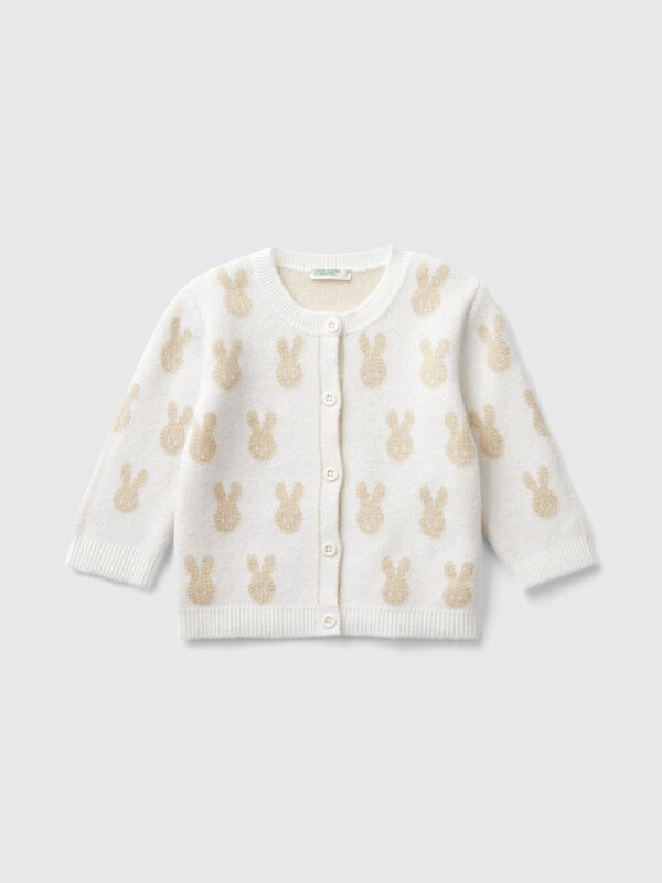 Cardigan with bunny inlay New Born (0-18 months)