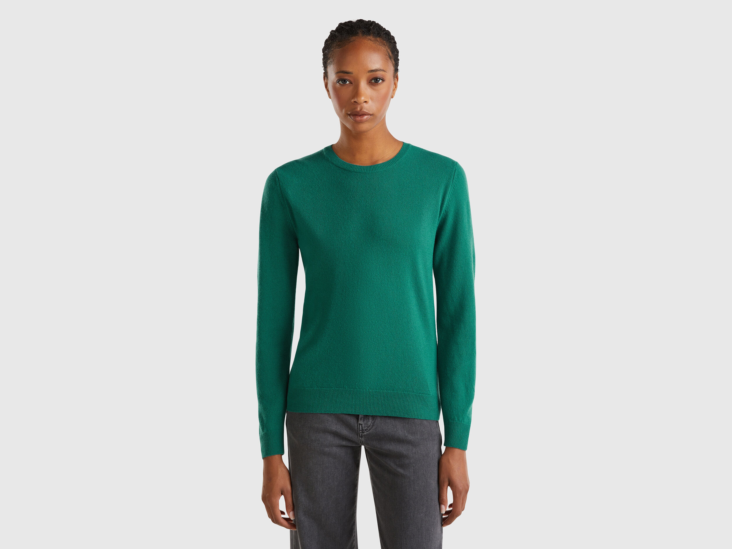 Wool crew neck sweater deals