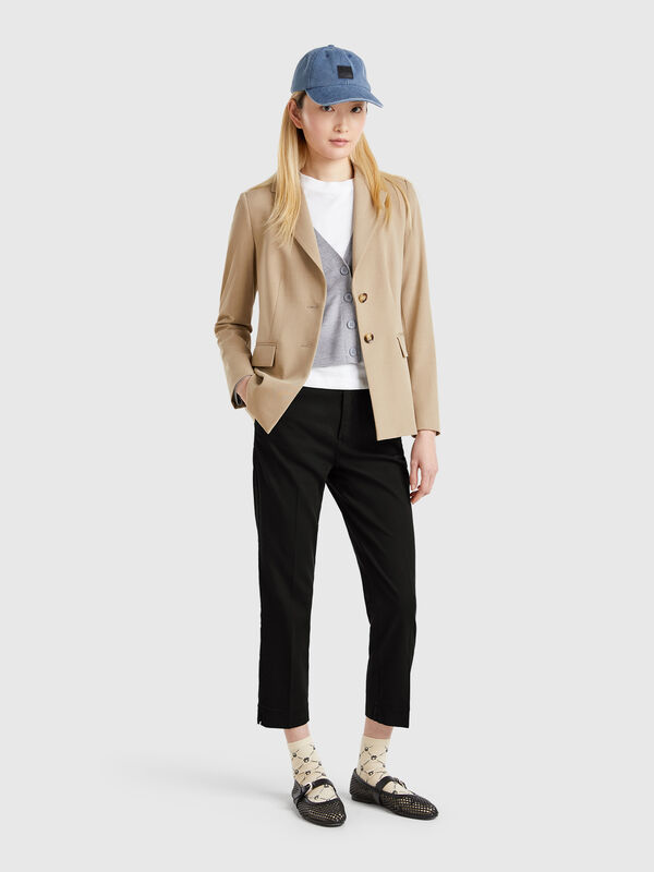 Cropped chinos in stretch cotton Women
