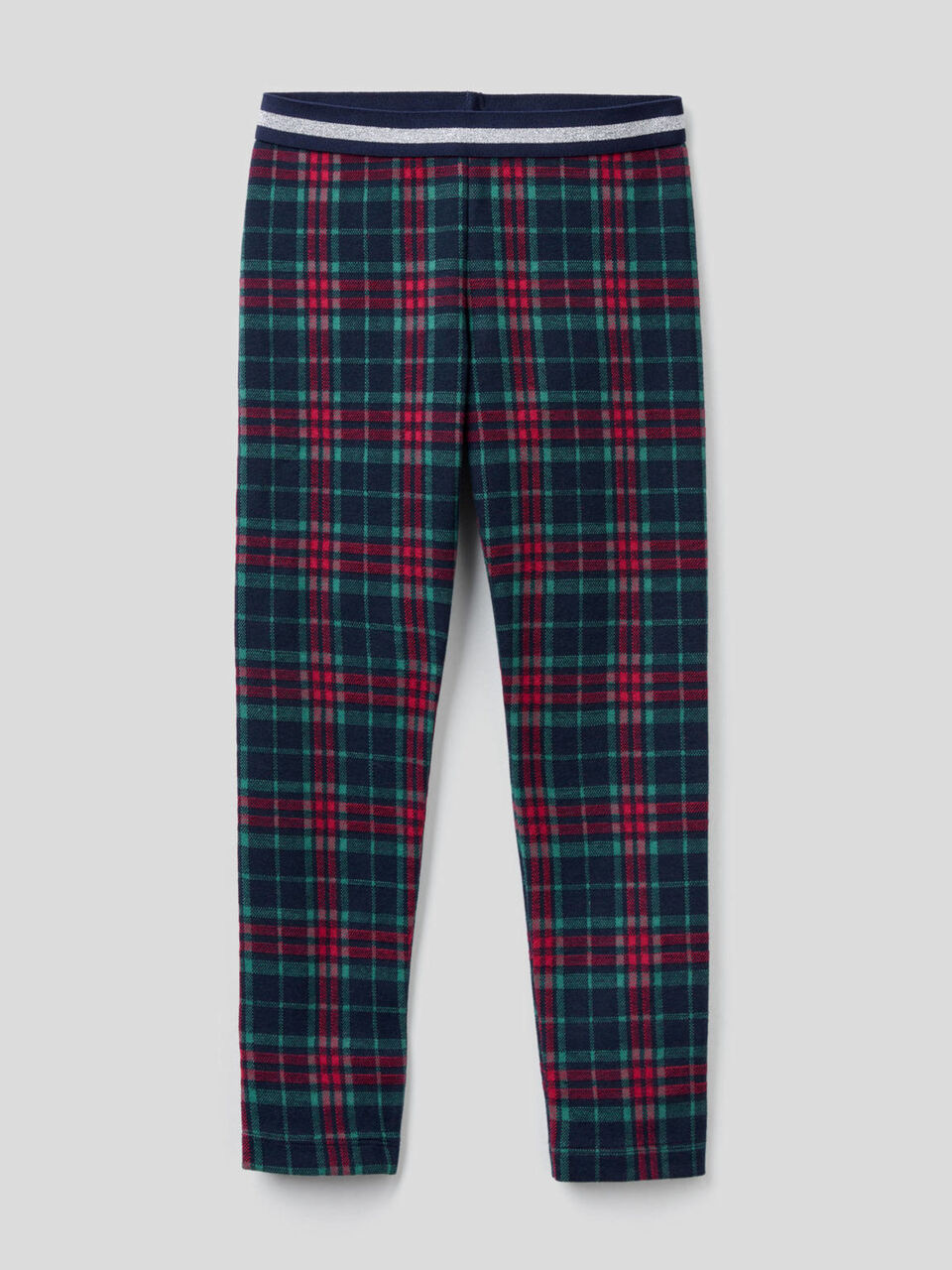 Stretch check leggings image number 1