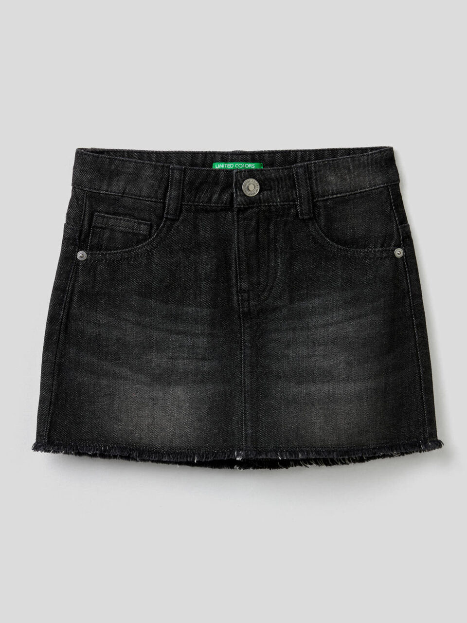 Jean skirt with worn look image number 1
