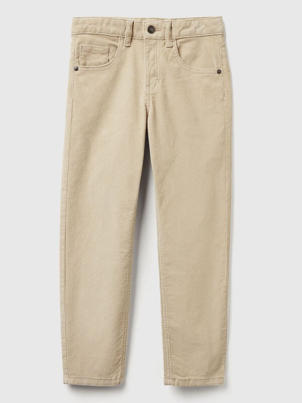 Slim fit stretch velvet trousers Junior Boy