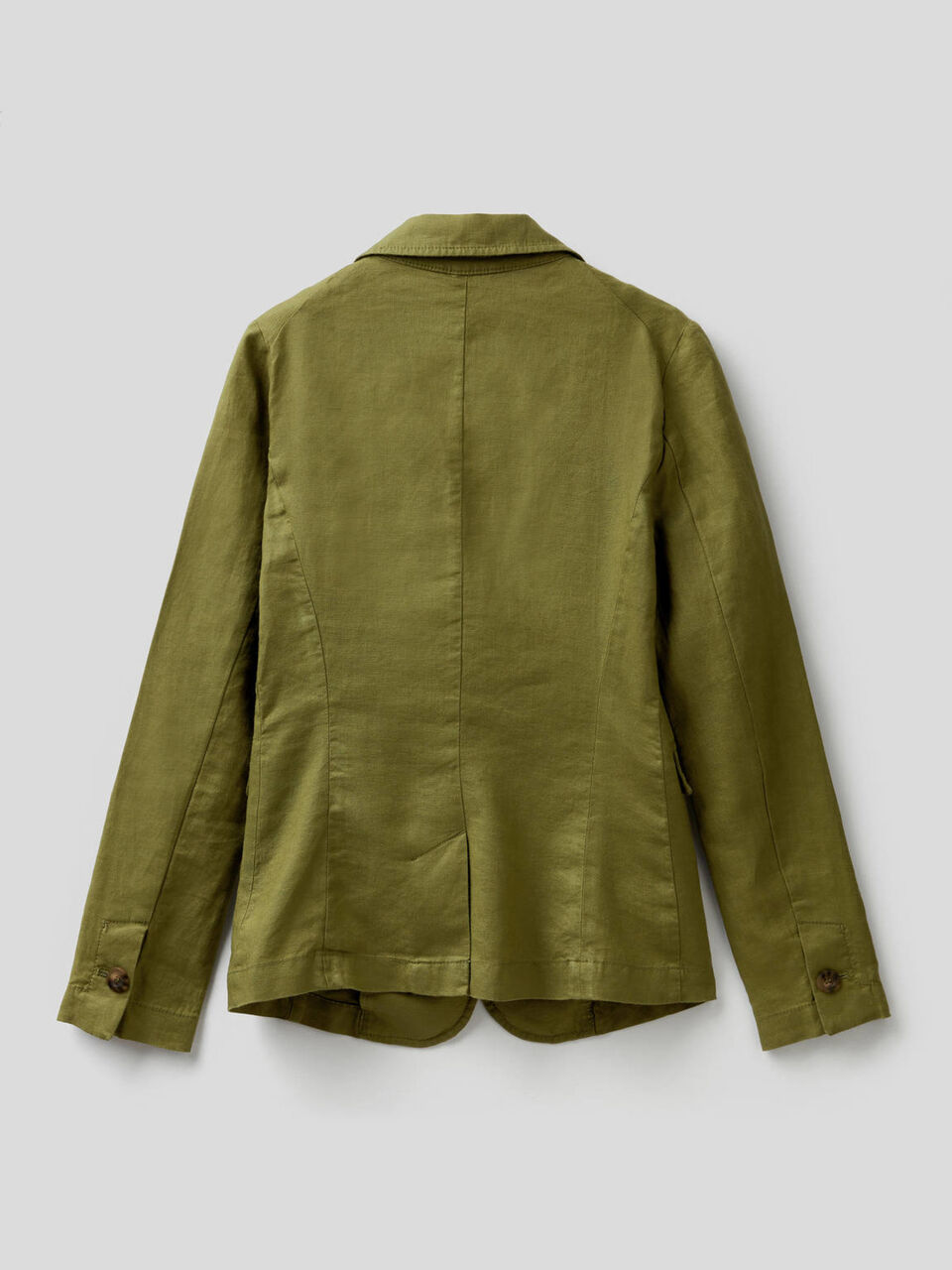 Waisted blazer in 100% linen image number 2
