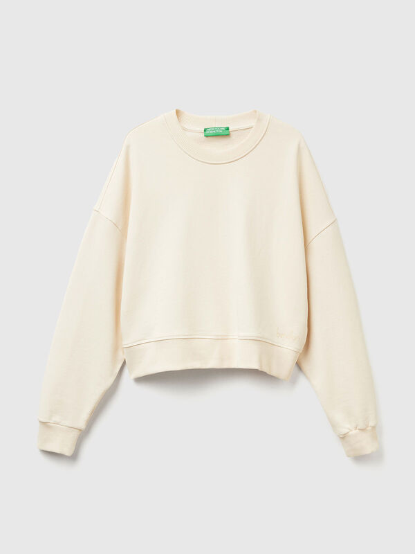 100% cotton sweatshirt with logo print Women