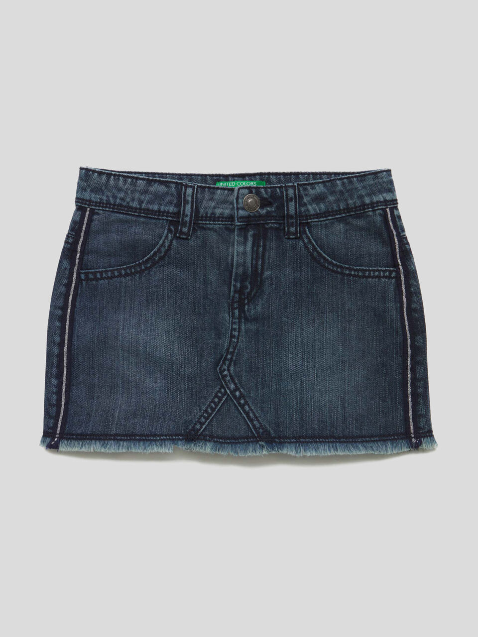 Denim skirt with lurex bands image number 1