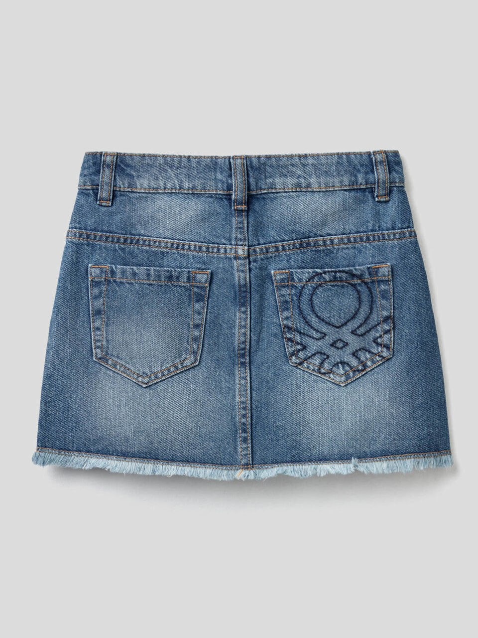 Jean skirt with worn look image number 2