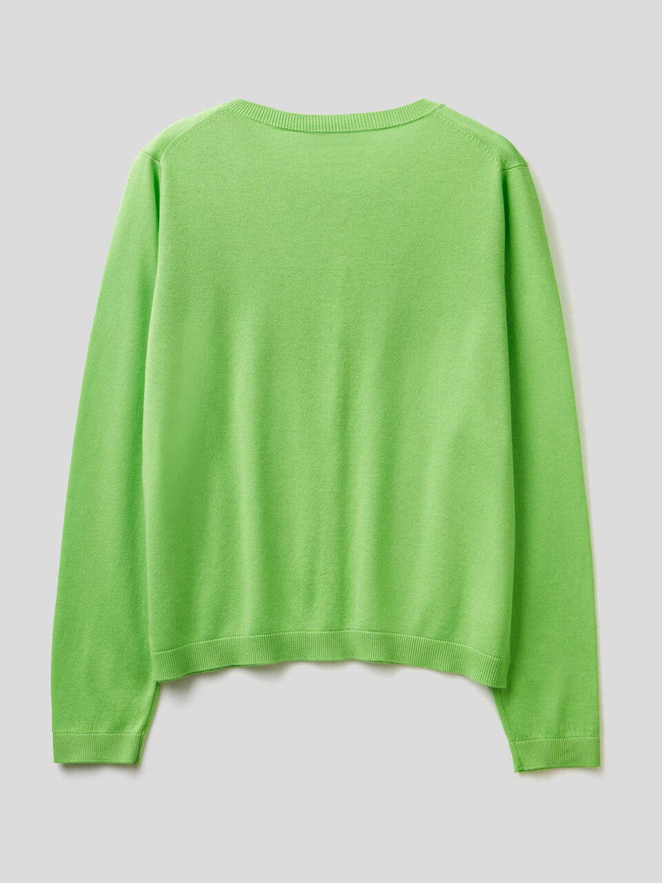 Cotton blend crew neck cardigan image number 2