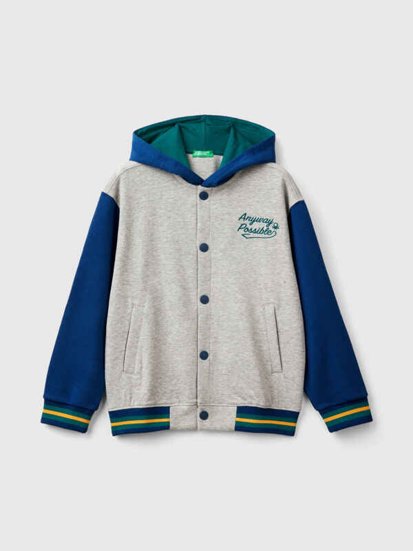 Bomber jacket in cotton and viscose blend sweat Junior Boy