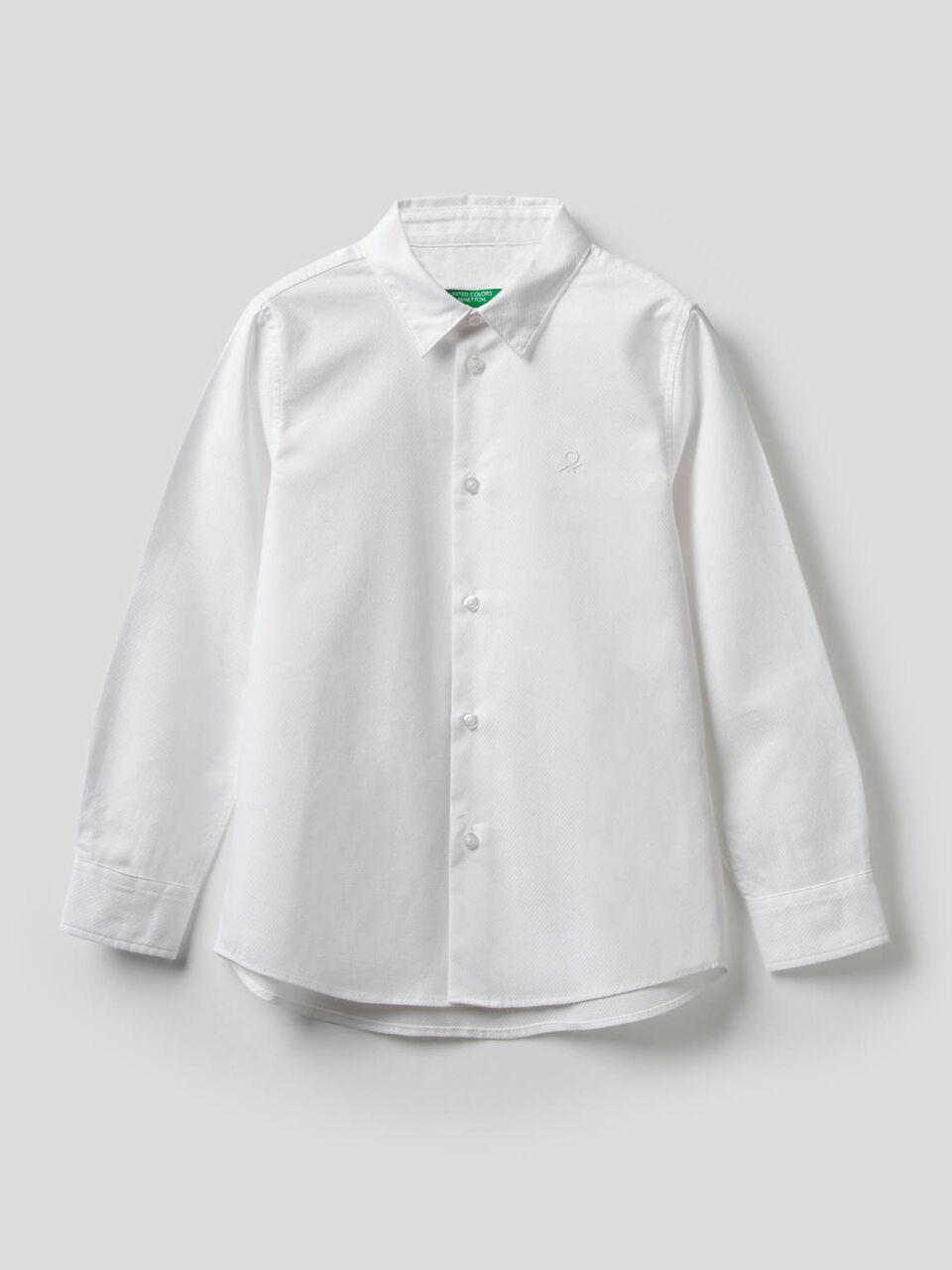 Cotton shirt with embroidered logo image number 1