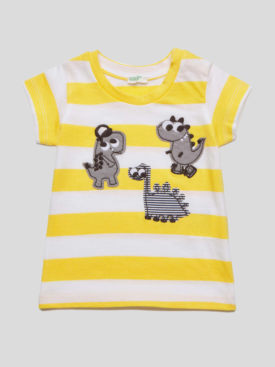 Striped t-shirt with dinosaurs image number 1