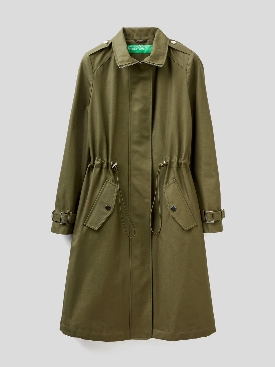 Duster coat with drawstring image number 1