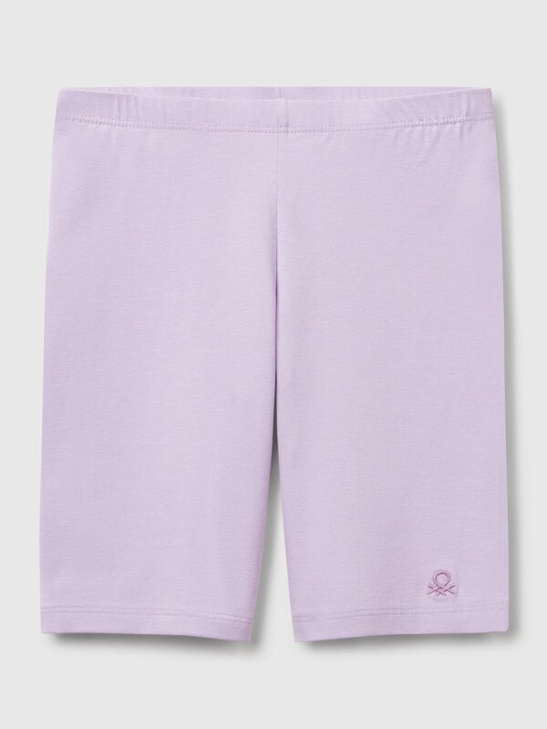 Short leggings in stretch cotton Junior Girl