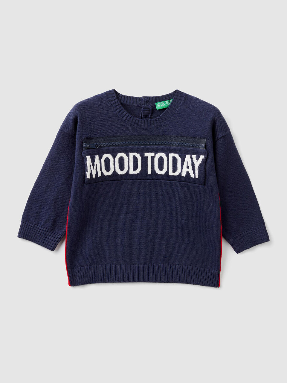 Sweater with writing and zip detail image number 1