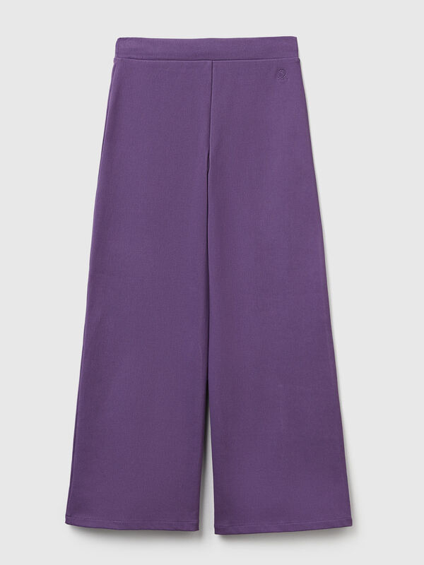 Wide trousers in stretch cotton Junior Girl