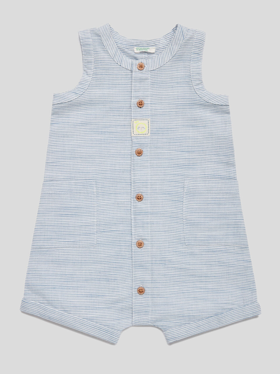 Sleeveless striped onesie image number 1