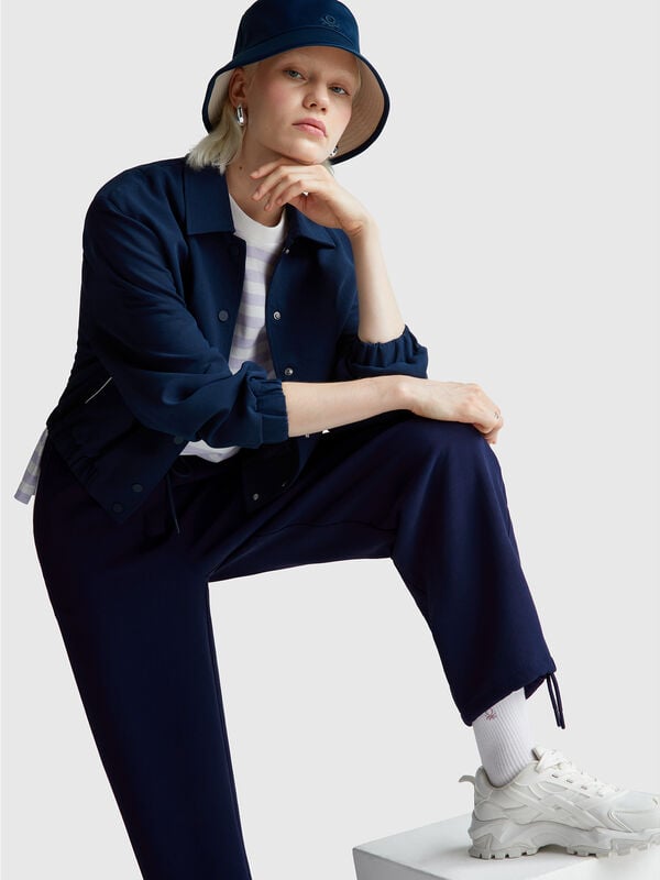 Trousers with elastic and drawstring Women
