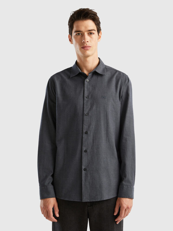 Slim fit flannel shirt