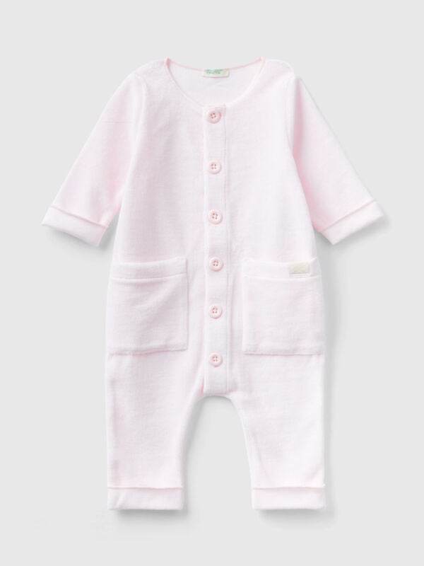 Onesie in chenille with pockets New Born (0-18 months)