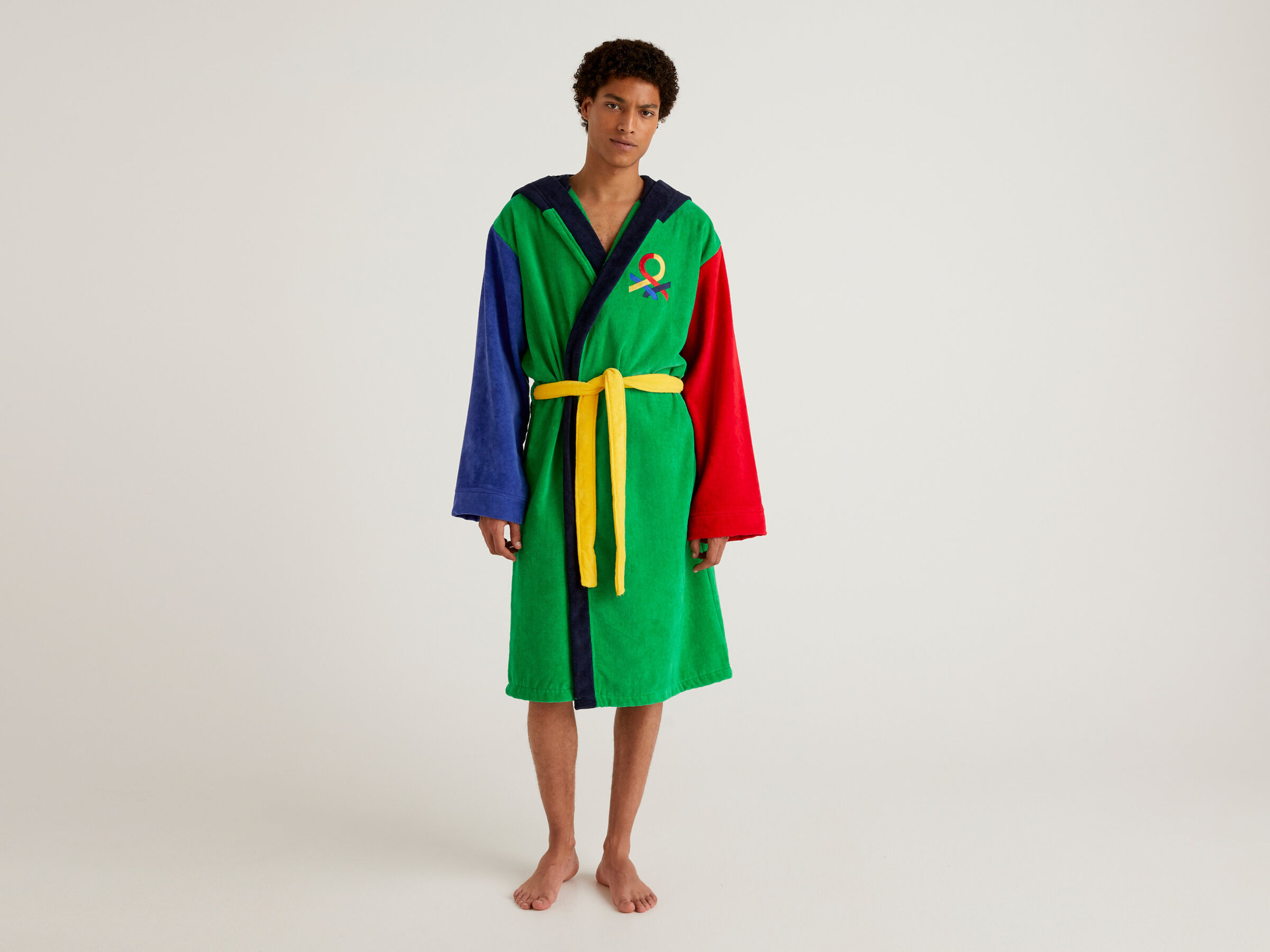 Color block bathrobe image number 3