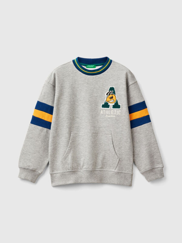 Sweatshirt with embroidery in cotton and viscose blend Junior Boy