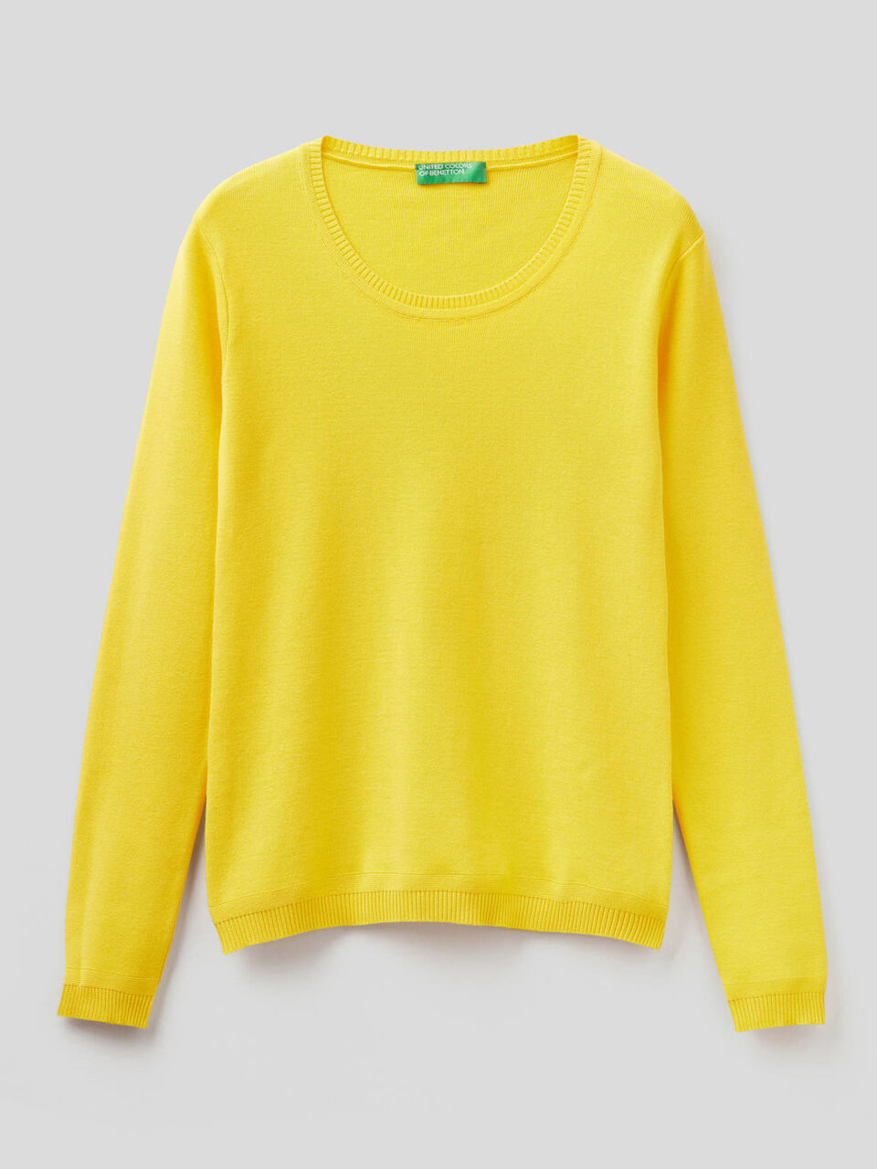 Crew neck sweater in pure cotton image number 1