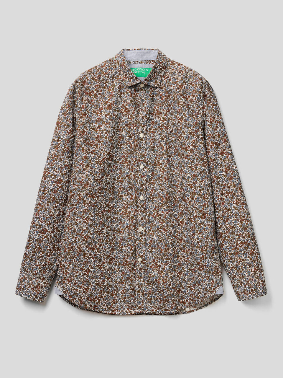 Patterned print slim fit shirt image number 1