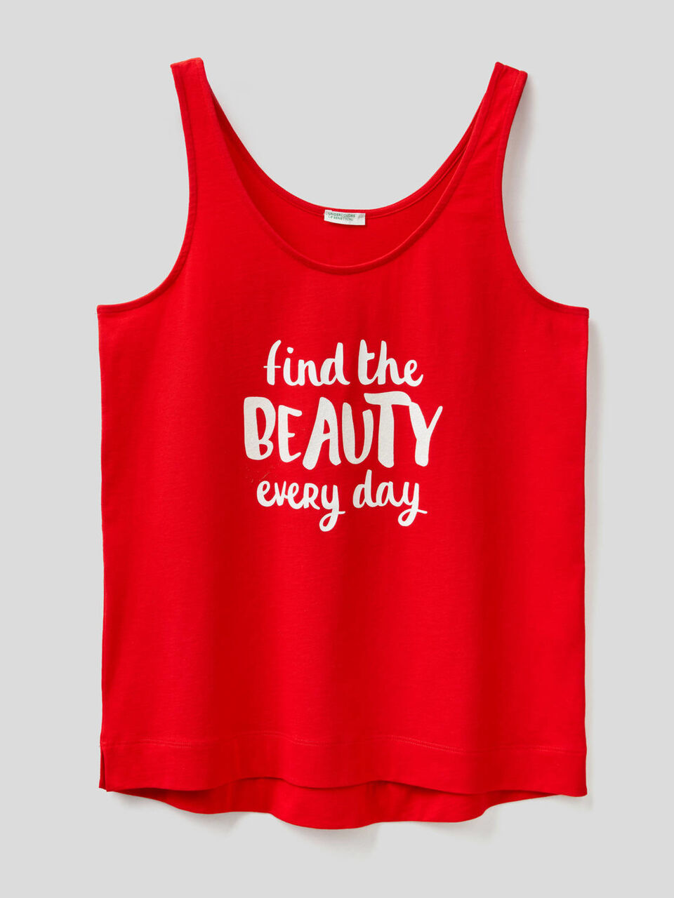 Tank top with slogan print image number 1