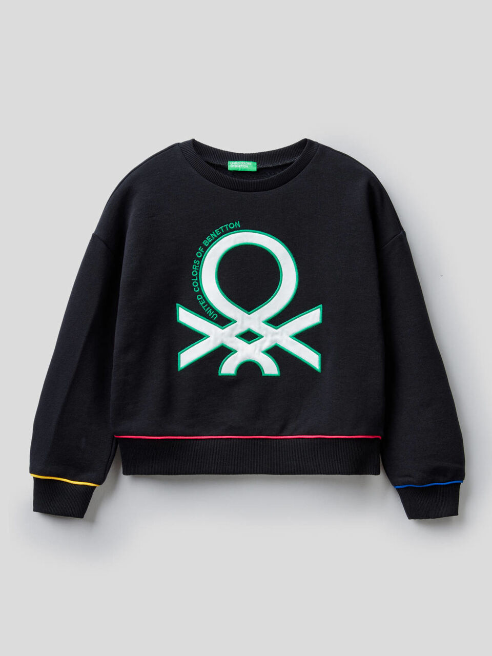 100% cotton sweatshirt with shiny logo image number 1
