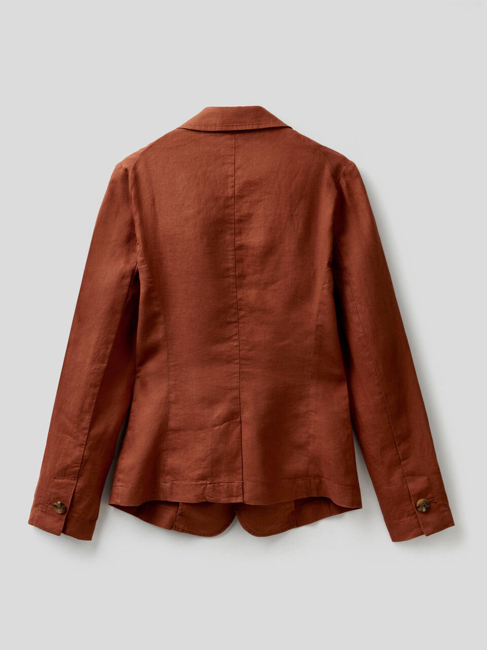 Waisted blazer in 100% linen image number null