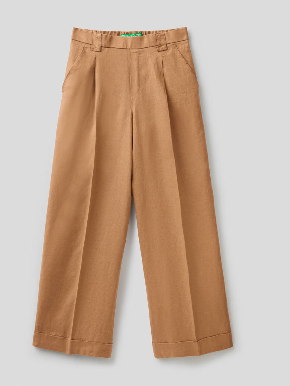 Wide leg trousers in 100% linen image number 1