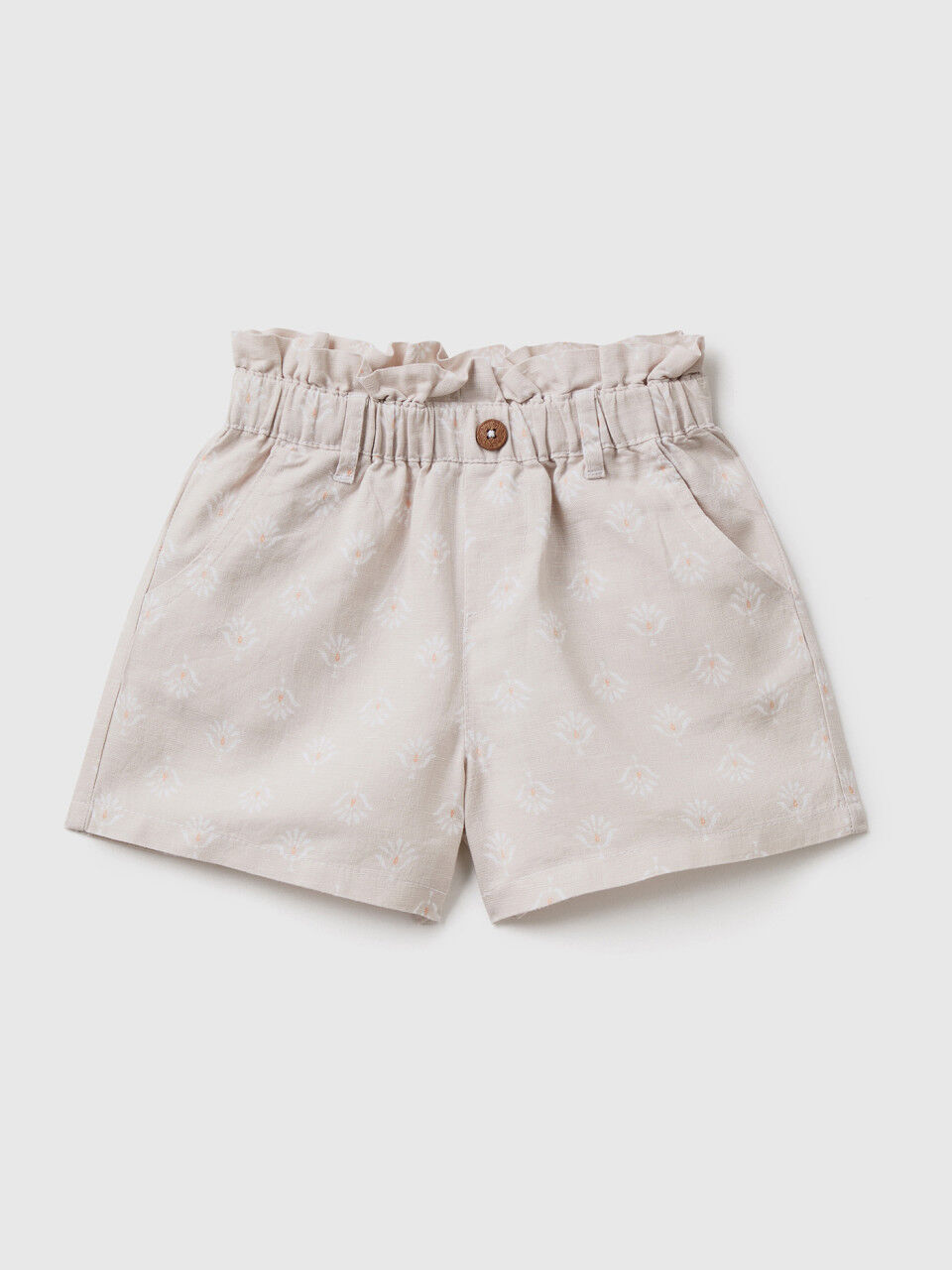 Paperbag shorts in linen blend