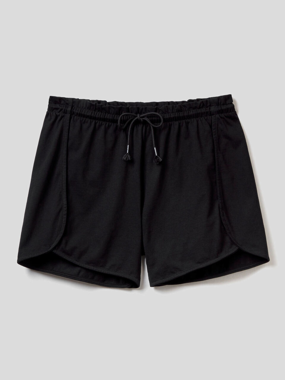 Shorts in 100% cotton with ruffled waist image number 1