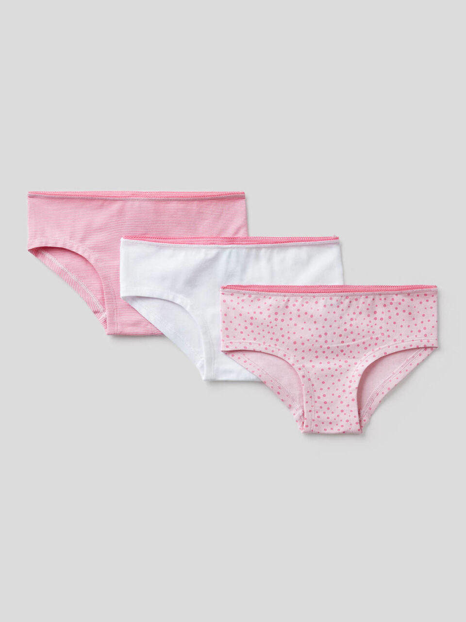 Set of three pairs of underwear in stretch cotton image number 1
