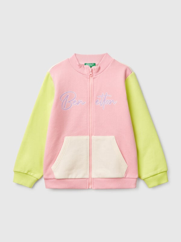 Sweatshirt with zip in cotton Junior Girl