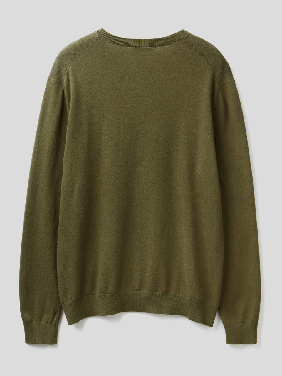 V-neck sweater in cotton blend image number 2