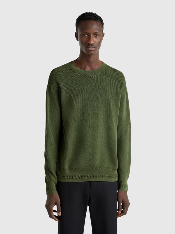 Knit sweater in pure cotton Men