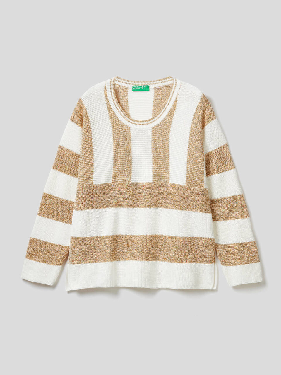 Striped sweater with lurex thread image number 1